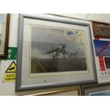 A signed framed and glazed Gerald Coulson limited edition print 'Thunder and Lightning',