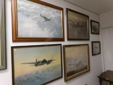 4 large framed and glazed Gerald Coulson prints and 2 smaller framed and glazed prints