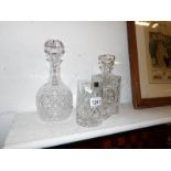 A superb Rockingham crystal tankard and 2 fine crystal decanters