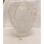 A large heavy 'Crystalique' glass vase