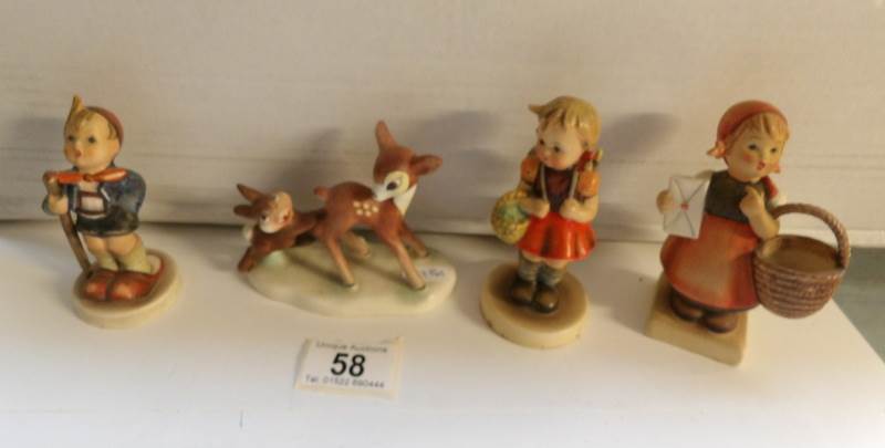 4 Goebel figurines including rare Bambi group