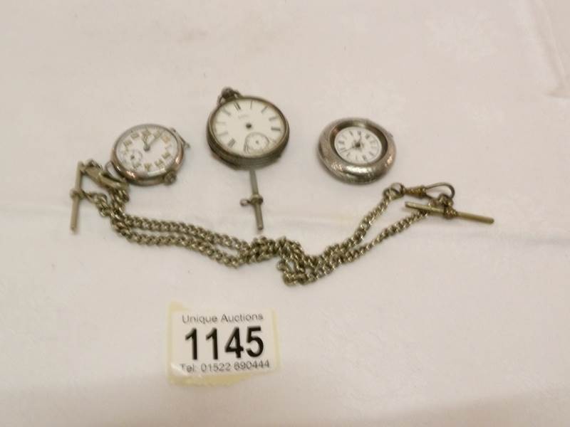 A silver pocket watch a/f,