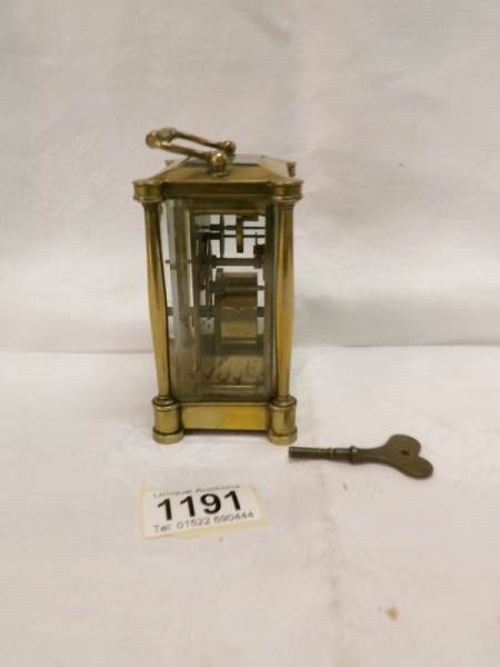 A 19th century brass carriage clock - Image 4 of 4