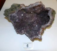 A large piece of natural amethyst