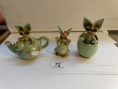 3 'Yare' pottery dragons