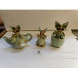 3 'Yare' pottery dragons