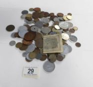 A mixed lot of foreign and commonwealth coinage including some silver