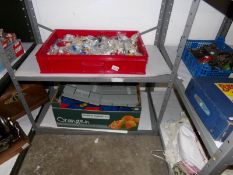 2 shelves of Lego and containers etc