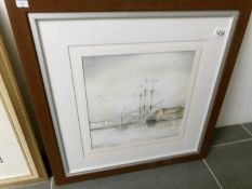 A watercolour 'Triconalee in old harbour' by T H Smith