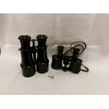 2 pairs of WW1 binoculars