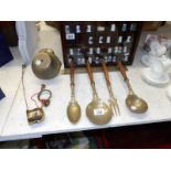 A mixed lot of brassware including bells