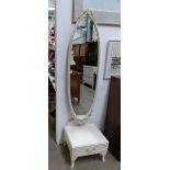 A 1950's white painting dressing mirror