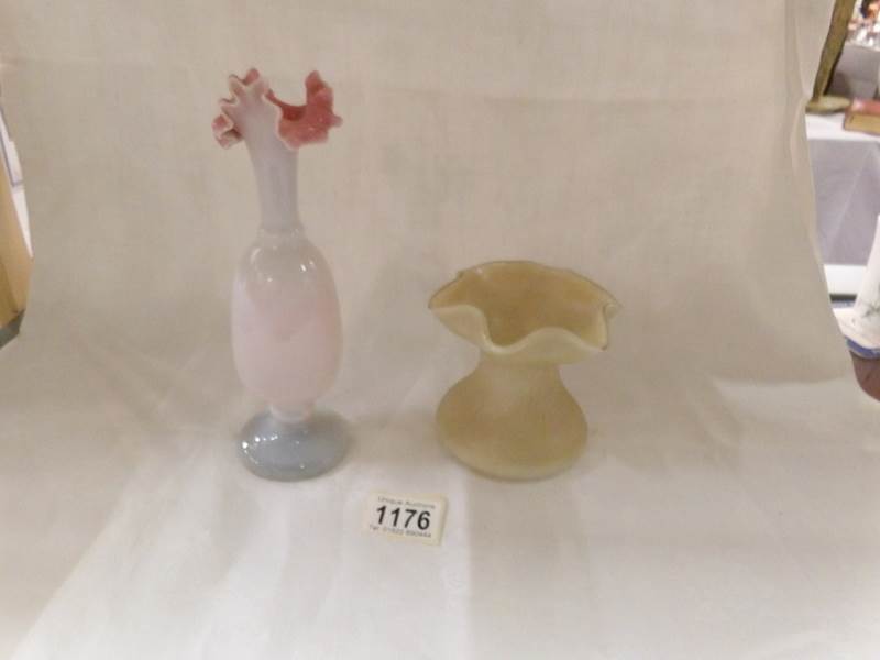 A Victorian glass vase and one other