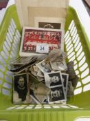 A quantity of old photo cards and sports related ephemera including scarce Sherman pools cards