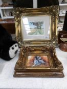 A gilt framed limited edition Peter Williams print and a gilt framed picture of an Irish Setter