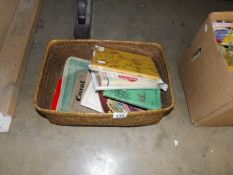 A basket of books including first edition cookery books,