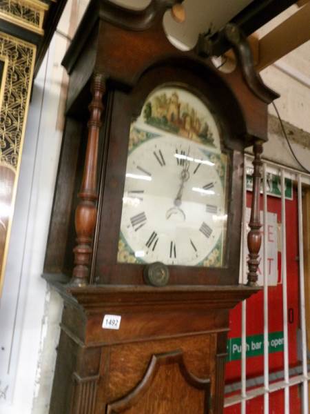 An oak 30 hour long case clock - Image 3 of 3