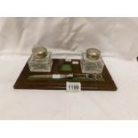 An inkstand and a letter opener