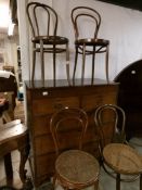 A set of 4 bentwood chairs