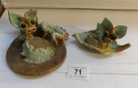 2 'Yare' pottery dragons (tail a/f on one)