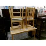 A good quality beech table and 4 chairs