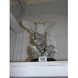 A County Artist's white owl figure 'Broken Dreams'