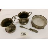 4 items of hall marked silver