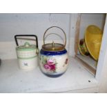 A Burleigh Art Deco biscuit barrel and one other