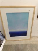 A framed and glazed watercolour 'Blue' by Doreen Fenwick