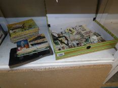 A large quantity of cigarette cards and tea cards including complete albums