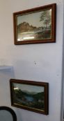 2 framed and glazed mountain and country scenes
