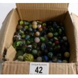 A box of vintage marbles