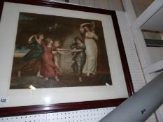 A signed print of 5 dancing girls