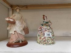 A crinoline lady pot and a figure