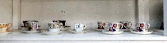 A mixed lot of tea cups and saucers including Royal Albert,