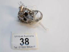 An Alexandra McQueen designer 'Goth' skull ring