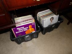 2 boxes of LP records including Diana Ross, Roy Orbison,