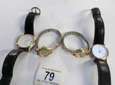 2 Gent's watches and 2 ladies cocktail watches