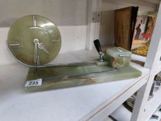 An Art Deco marble clock / desk stand,