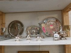 A mixed lot of silver plated items including trays