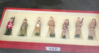A boxed set of 7 Home Guard model soldiers