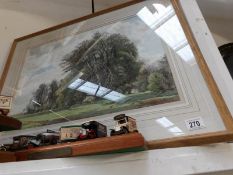 A framed and glazed country scene print