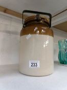 A WW1 lidded stoneware jar marked 'Ointment anti-gas, No.