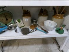 A mixed lot of kitchenalia including storage jars