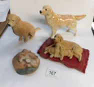 A Beswick golden retriever and 3 others