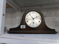 An oak Westminster chime mantel clock