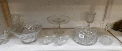 A mixed lot of glassware including cut glass bowls,