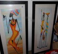 A pair of signed modern paintings