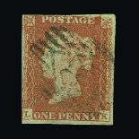 Great Britain - QV (line engraved) : (SG 9d) 1841 1d pale red-brown, plate 75, LK, showing the UNION