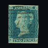 Great Britain - QV (line engraved) : (SG 27a) 1854-57 large Crown perf 16 2d blue, IMPERFORATE, 3